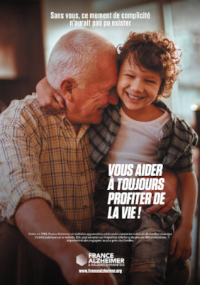 Affiche France Alzheimer "Vous aider à toujours profiter de la vie!"