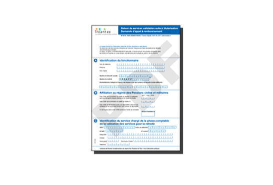 À l’usage exclusif de l’Éducation nationale et de la Jeunesse et des Sports. Ce document doit être transmis à l’Ircantec par le service chargé de la phase comptable de la validation des services pour la retraite. En retour, un APPEL A REMBOURSEMENT sera édité : il tiendra compte de la carrière enregistrée dans les fichiers de l’Ircantec et, le cas échéant, des éléments communiqués au cadre 3 de cet imprimé.