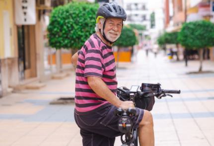 Illustration d'un cycliste en ville 