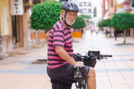 Illustration d'un cycliste en ville 